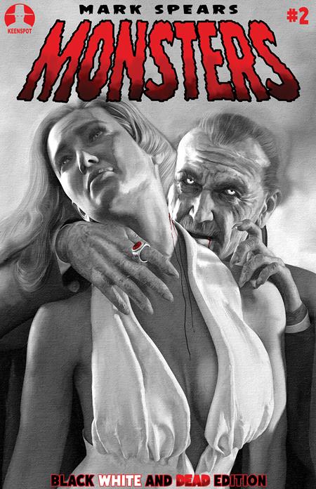 MARK SPEARS MONSTERS #2 (4TH PTG BLACK WHITE & DEAD EDITION CVR A MARK SPEARS LAST EMBRACE) - PREORDER