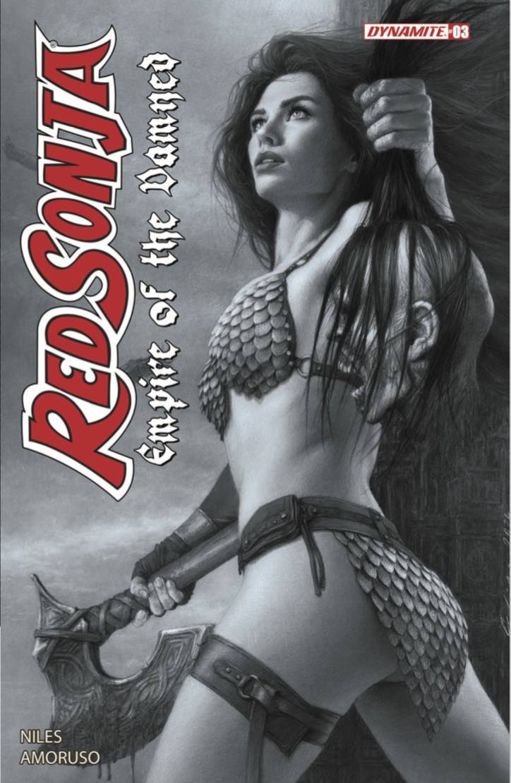 Red Sonja: Empire of the Damned #3 (CVR Q 7 COPY FOC INCV CELINA B&W)