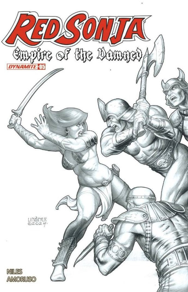 Red Sonja: Empire of the Damned #5 (Cover G 1:15 Joseph Michael Linsner Black & White Variant)
