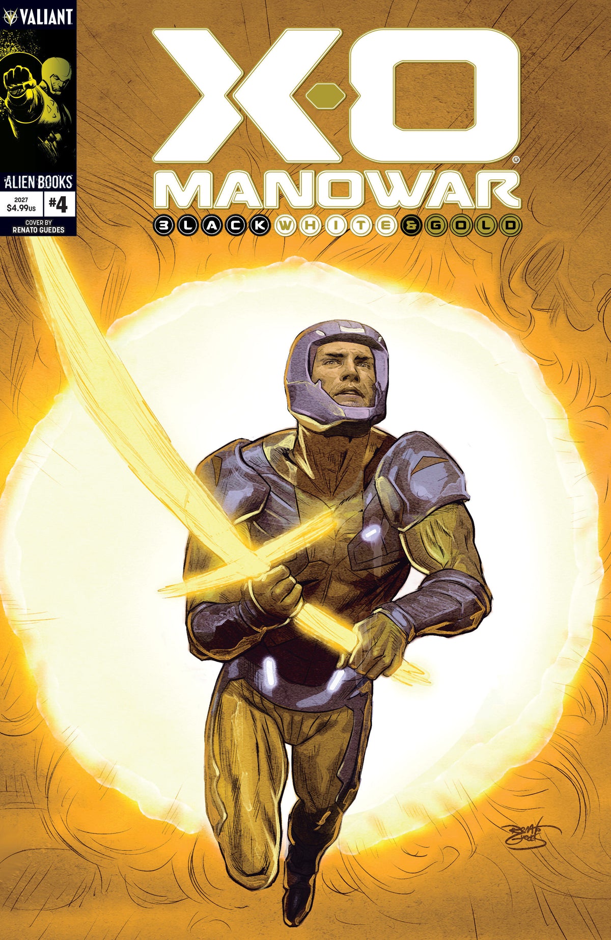 X-O Manowar: Black, White & Gold #4 (Cover A (Guedes)) - PREORDER