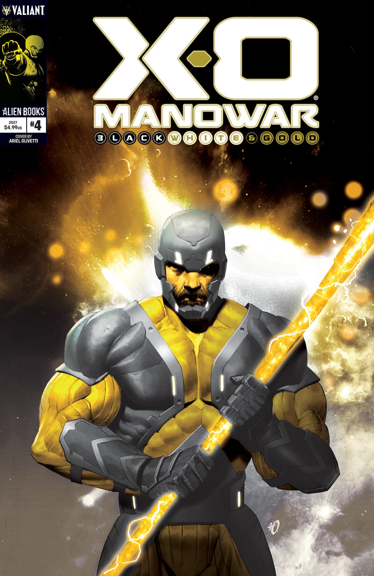 X-O Manowar: Black, White & Gold #4 (Variant B (Olivetti Black, White & Gold Variant)) - PREORDER