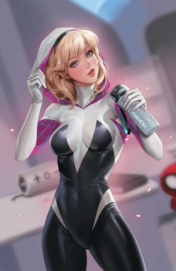The Amazing Spider-Man #32 (Unknown / 616 / Comic Traders / Antihero Gallery Lesley 'Leirix' Li Spider-Gwen Virgin Variant)