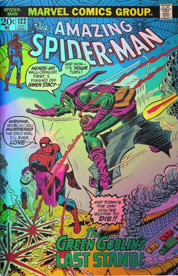 The Amazing Spider-Man #122 (Facsimile Edition 2023 Unknown / 616 / Comic Traders / Antihero Gallery John Romita Sr. Foil Variant)