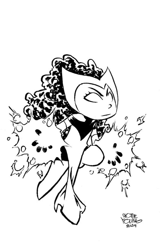 Scarlet Witch #1 (1:50 Skottie Young's Big Marvels Black & White Virgin Variant)