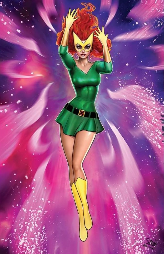 Phoenix #1 (Unknown Comics / Comic Traders / Sleeping Giant SDCC 2024 Nathan Szerdy Marvel Girl Foil Virgin Variant)