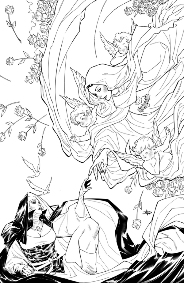 Marian Heretic #4 (Cover D Jose Jaro Black & White Virgin Variant)
