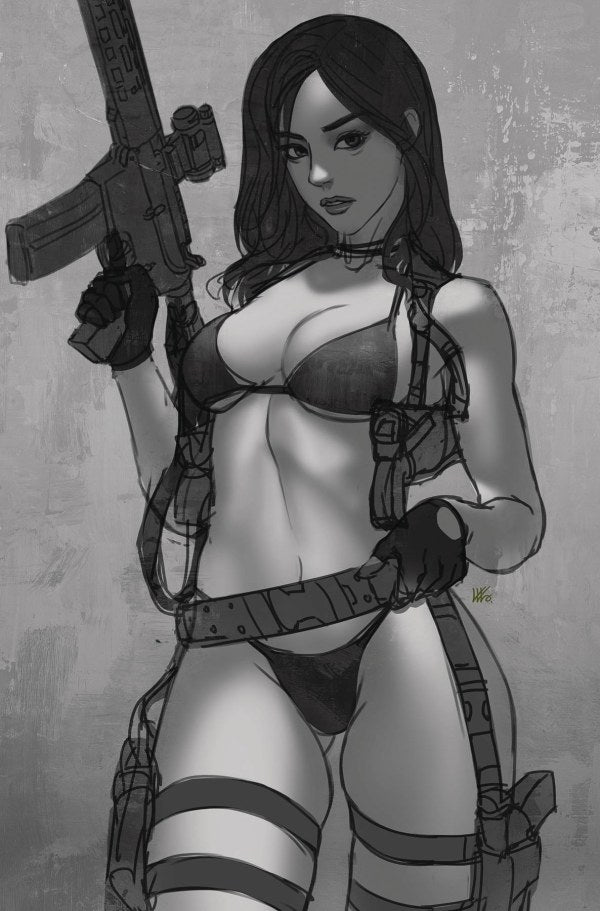 Gun Honey: Collision Course #2 (Cover J Kendrick Lim Black & White Ink Virgin Variant)