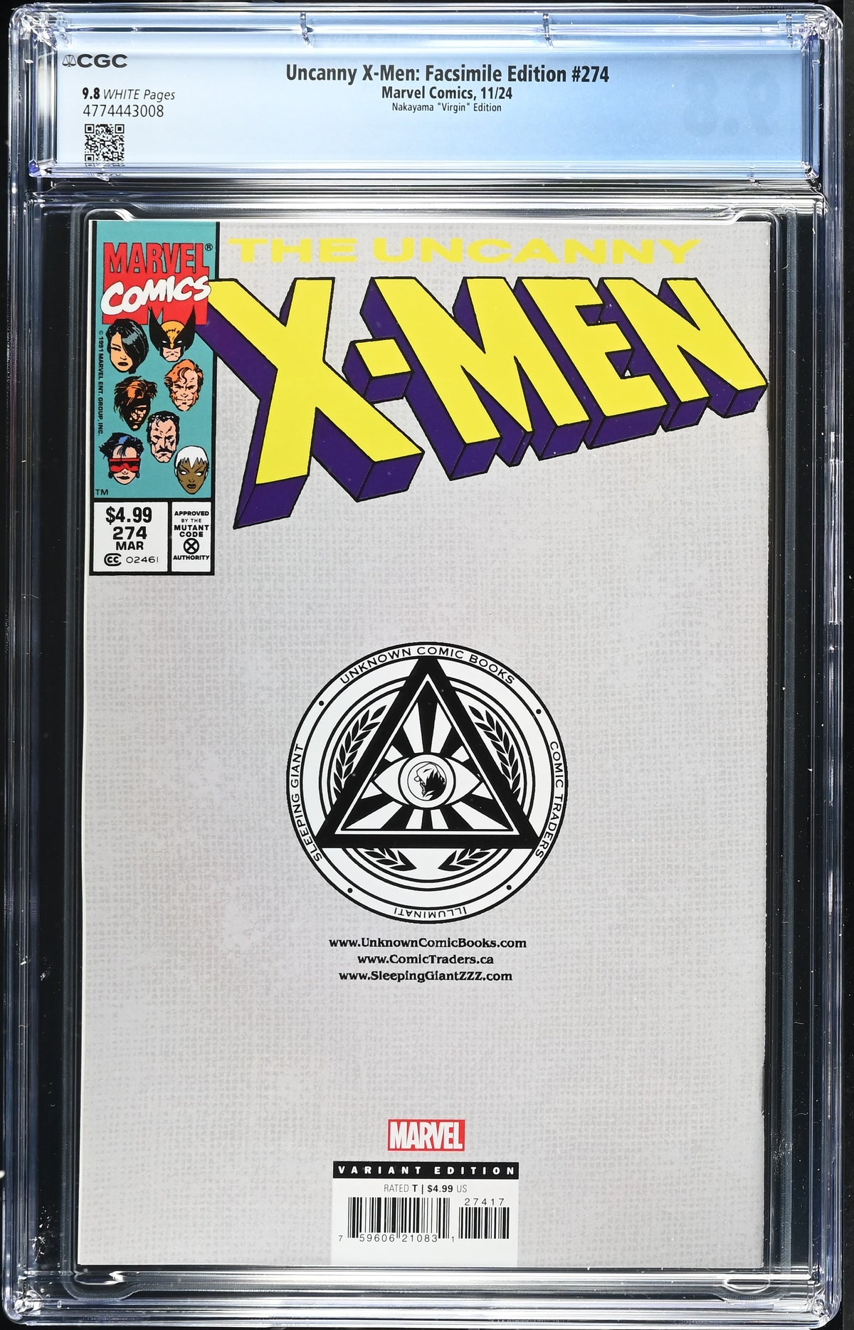 Uncanny X-Men: Facsimile Edition #274 (Nakayama "Virgin" Edition) CGC 9.8