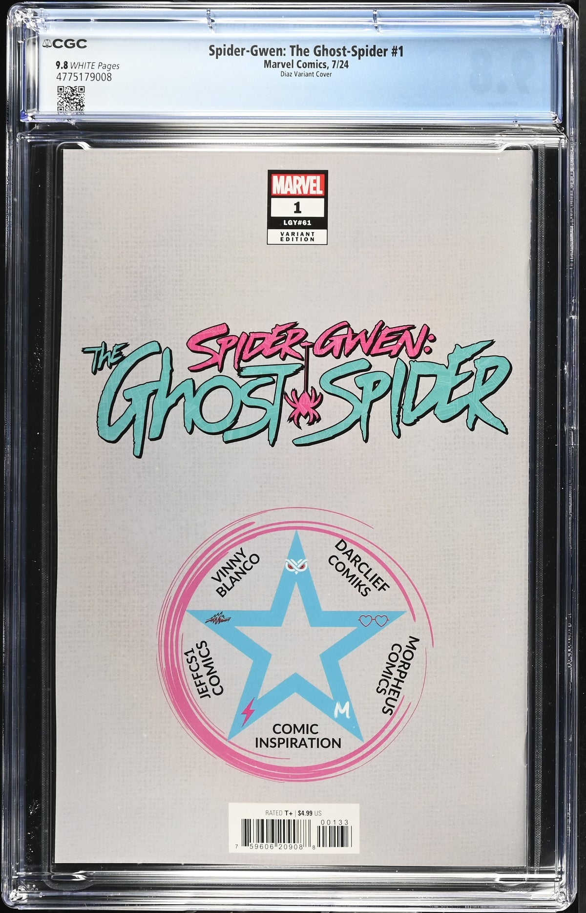 Spider-Gwen: The Ghost-Spider #1 (Comic Inspiration Ariel Diaz Variant) CGC 9.8
