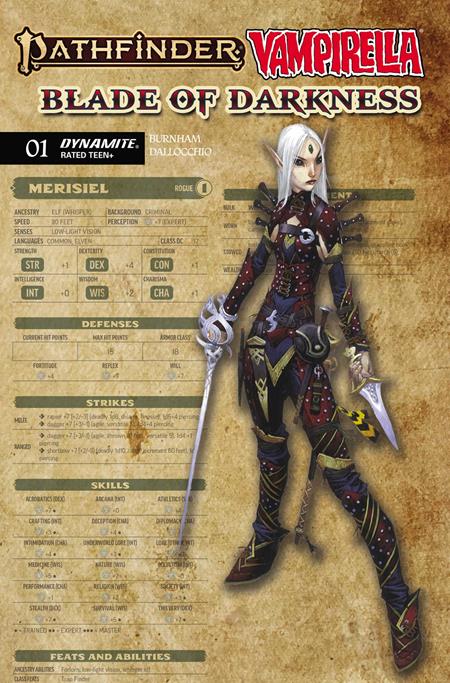 PATHFINDER VAMPIRELLA BLADE OF DARKNESS #1 (CVR C WAYNE REYNOLDS CHARACTER SHEET VAR) - PREORDER