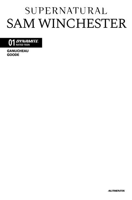 SUPERNATURAL SAM WINCHESTER #1 (CVR F BLANK AUTHENTIX VAR) - PREORDER