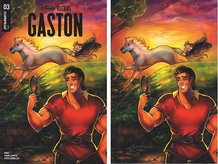 DISNEY VILLAINS GASTON #3 (CVRS I & J SUKESHA RAY TRADE & VIRGIN DYNAMITE COM EXCLUSIVE SET (BUNDLE OF 2) VAR) - PREORDER