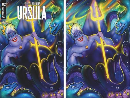 DISNEY VILLAINS URSULA #2 (CVRS O & P SUKESHA RAY TRADE & VIRGIN DYNAMITE COM EXCLUSIVE SET (BUNDLE OF 2) VAR) - PREORDER