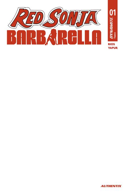 RED SONJA BARBARELLA #1 (CVR H BLANK AUTHENTIX VAR) - PREORDER