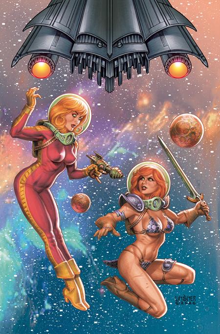 RED SONJA BARBARELLA #1 (CVR I JOSEPH MICHAEL LINSNER METAL PREMIUM VAR) - PREORDER