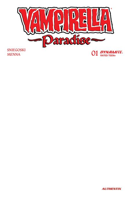 VAMPIRELLA PARADISE #1 (CVR G BLANK AUTHENTIX VAR) - PREORDER