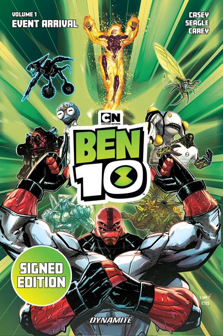 BEN 10 HC VOL 01 EVENT ARRIVAL SIGNED BY JOE CASEY AND STEVEN T SEAGLE CVR - PREORDER