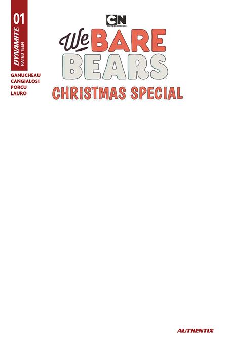 WE BARE BEARS CHRISTMAS SPECIAL #1 ((ONE SHOT) CVR E BLANK AUTHENTIX VAR) - PREORDER