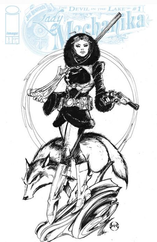 Lady Mechanika: The Devil in the Lake #1 (Cover C 1:10 Joe Benitez Black & White Variant)