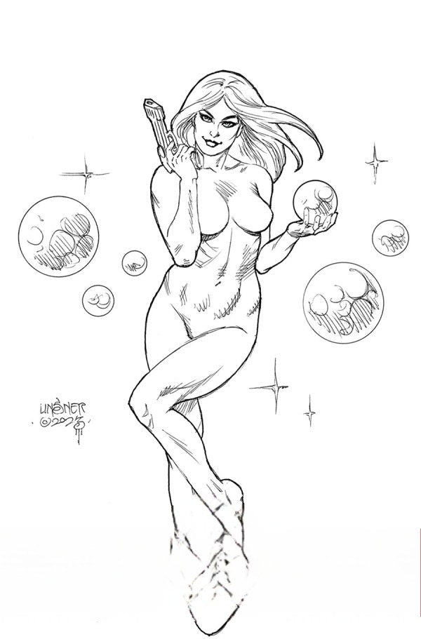Barbarella #1 (Cover Q 1:25 Joseph Michael Linsner Black & White Virgin Variant)
