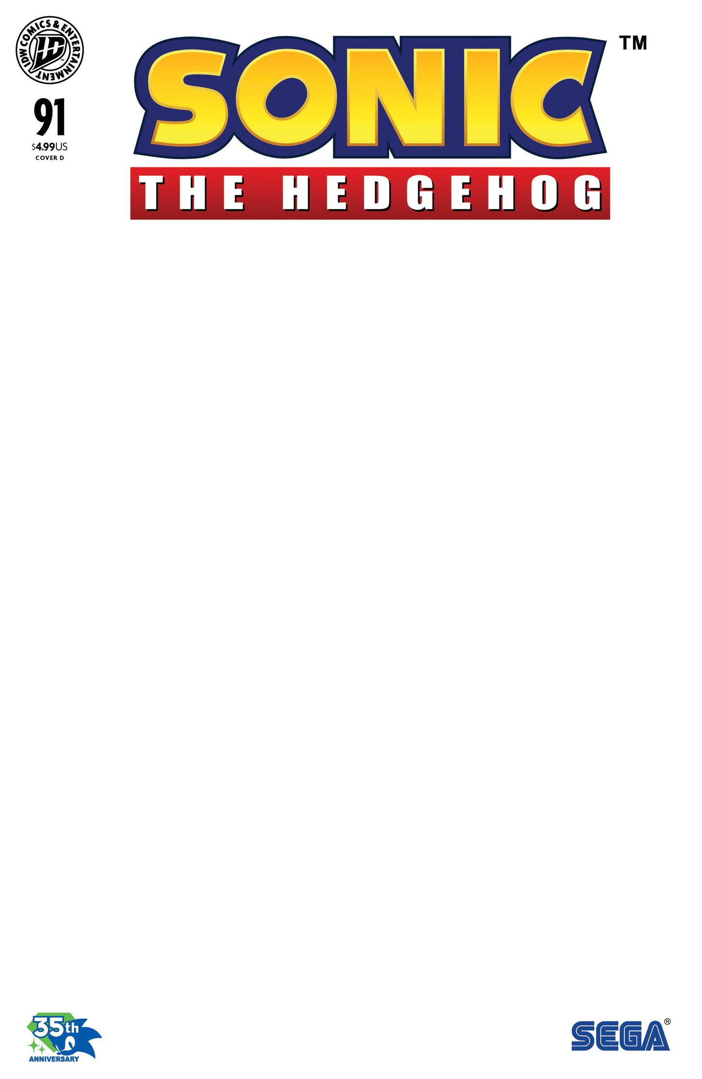 Sonic the Hedgehog #91 (Variant D (Sketch Variant)) - PREORDER