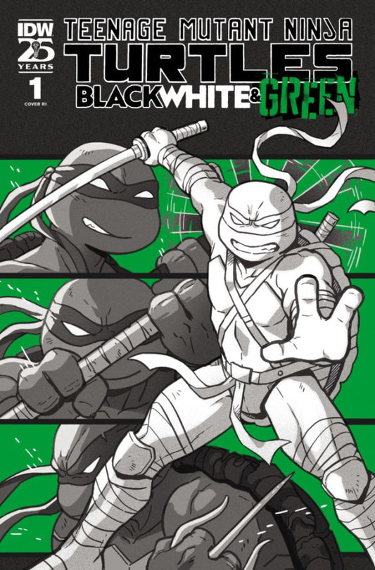 Teenage Mutant Ninja Turtles: Black, White, & Green #1 (Cover C 1:10 Paulina Ganucheau Foil Variant)