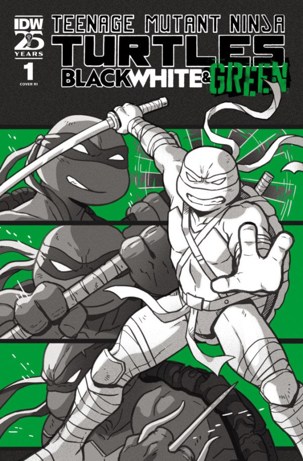 Teenage Mutant Ninja Turtles: Black, White, & Green #1 (Cover C 1:10 Paulina Ganucheau Foil Variant)