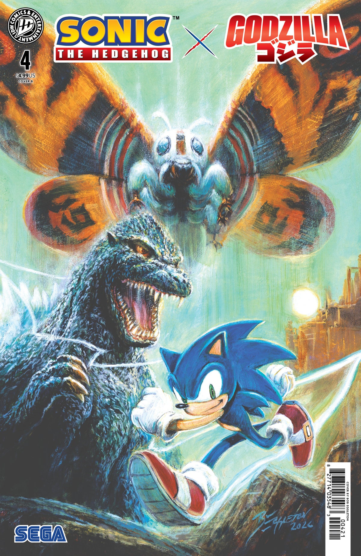 Sonic the Hedgehog x Godzilla #4 (Variant B (Eggleton)) - PREORDER