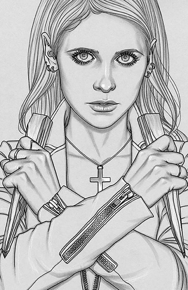 Buffy the Vampire Slayer 25th Anniversary Special #1 (Cover I 1:25 Jenny Frison Black & White Virgin Variant)