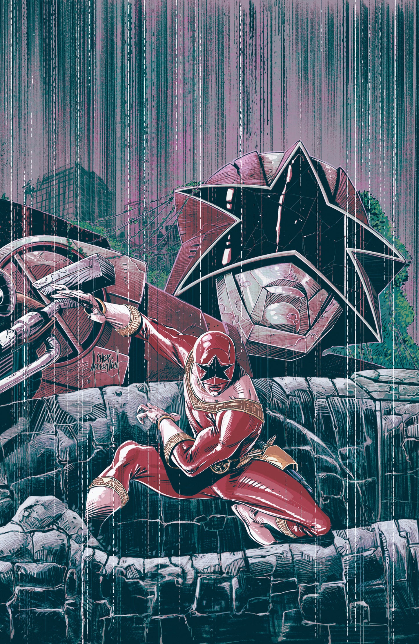 Power Rangers Green #3 (C Tommy Oliver Card Stock Connecting Variant (Full Art, Mooneyham)) - PREORDER