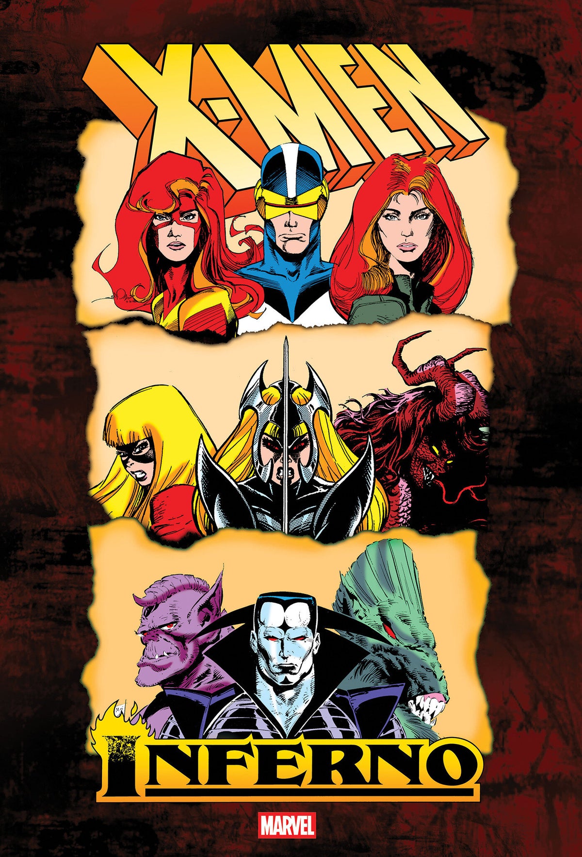 X-Men: Inferno Omnibus Silvestri/Blevins/Simonson Headshots Cover [New Printing, DM Only] - PREORDER
