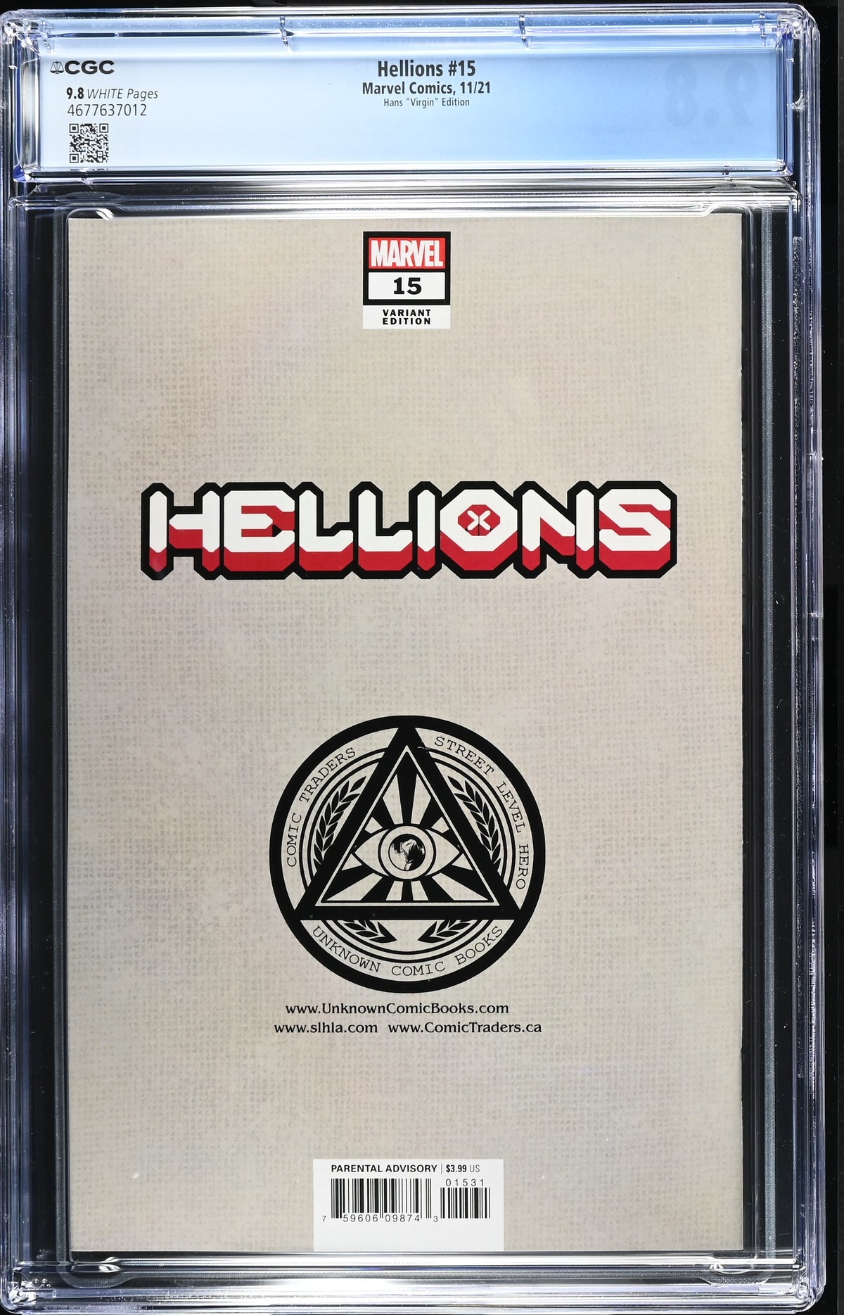 Hellions #15 (Hans "Virgin" Edition) CGC 9.8
