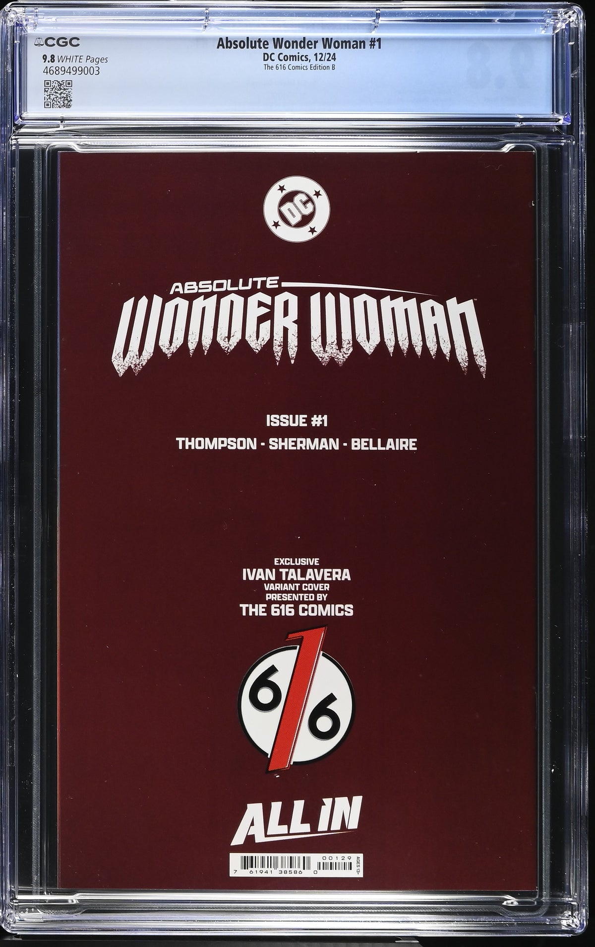 Absolute Wonder Woman #1 (616 Comics Ivan Talavera Virgin Variant) CGC 9.8