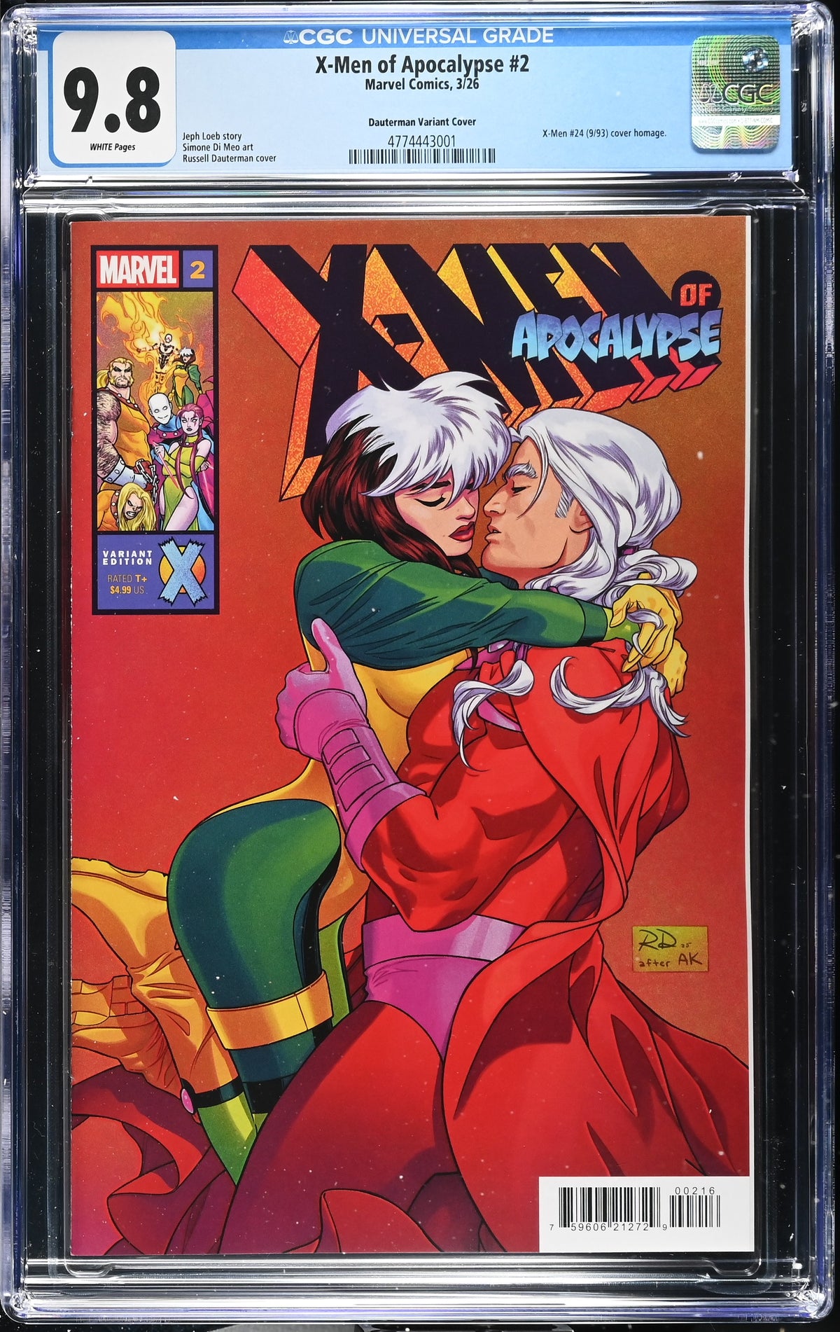 X-Men of Apocalypse #2 (1:25 Russell Dauterman Variant) CGC 9.8