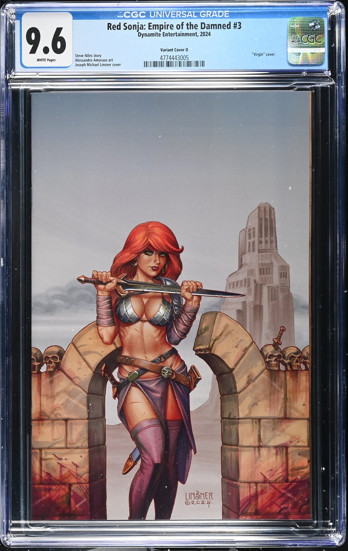 Red Sonja: Empire of the Damned #3 (Cover O 1:30 Joseph Michael Linsner Virgin Variant) CGC 9.6