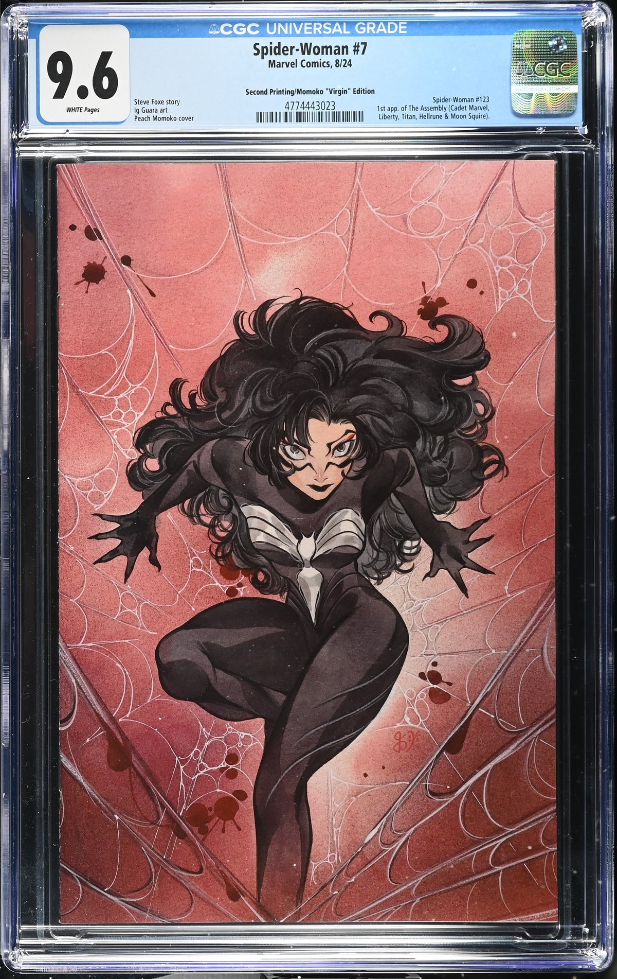 Spider-Woman #7 (2nd Printing 1:25 Peach Momoko Virgin Variant) CGC 9.6