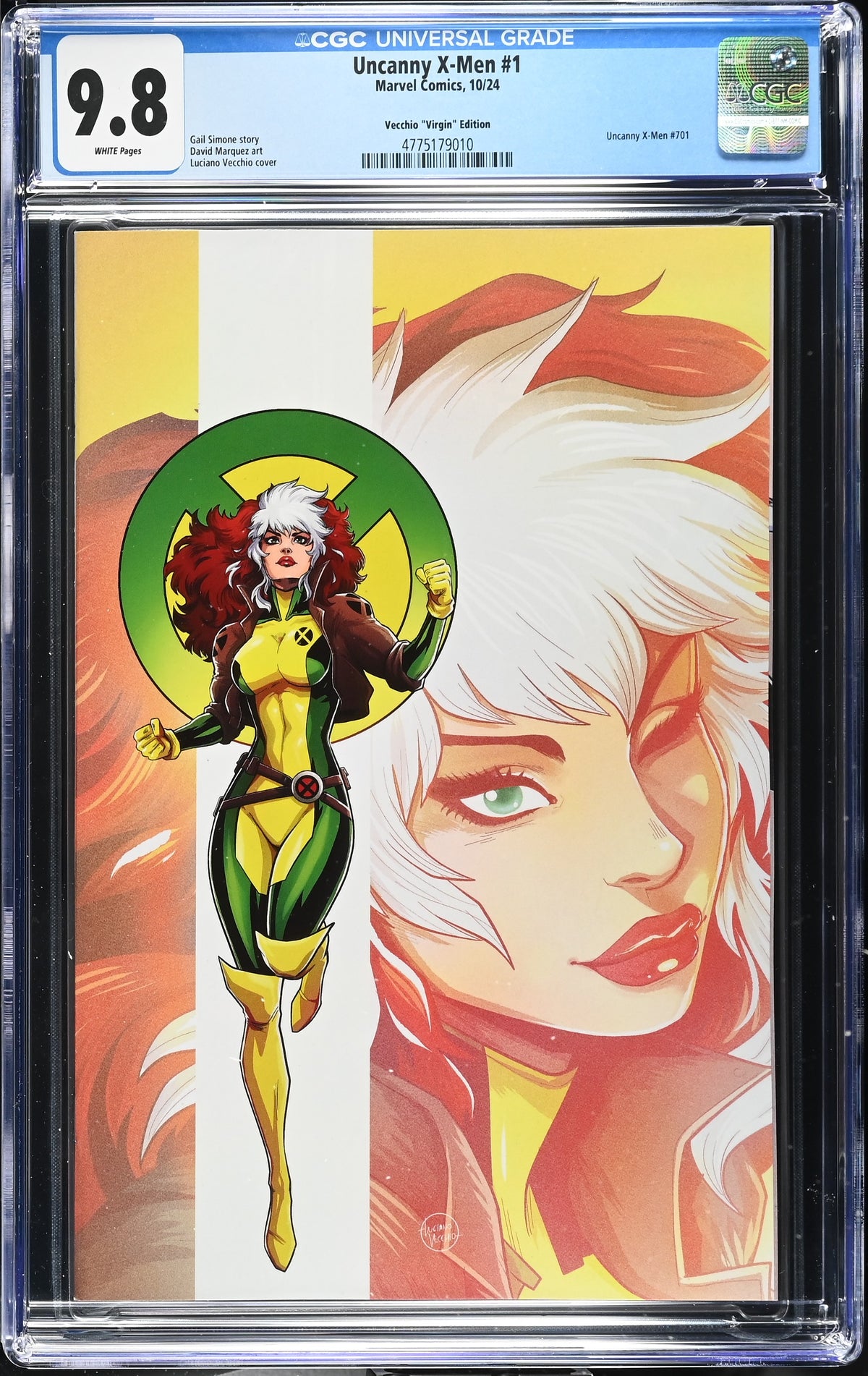 Uncanny X-Men #1 (1:50 Luciano Vecchio Rogue Virgin Variant) CGC 9.8