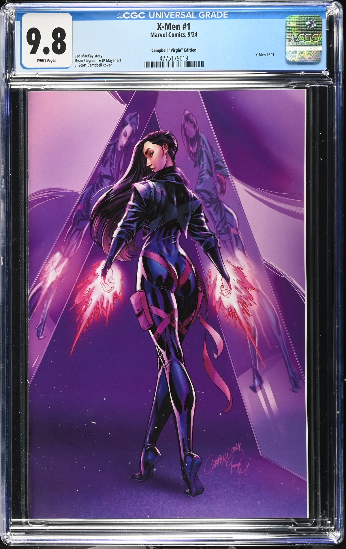 X-Men #1 (1:100 J. Scott Campbell Psylocke Virgin Variant) CGC 9.8